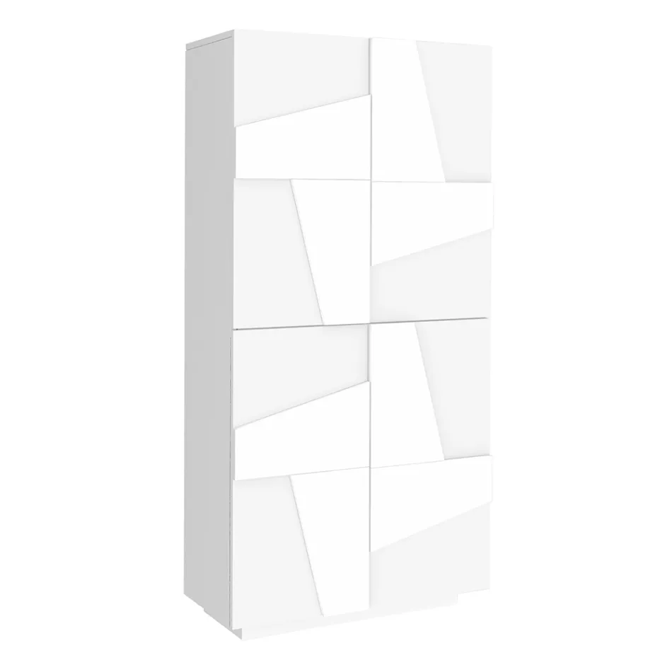 Indoor Melamine Shoe Cabinet with 4 Doors Made in Italy - Naditza Viadurini