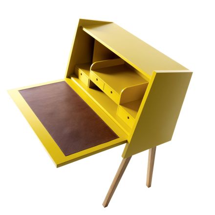 Modern design writing desk in plywood Grilli Hemingway made Italy Viadurini
