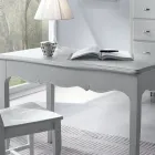 Desk in White Lacquered Solid Poplar Made in Italy - Liber Viadurini