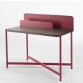 Modern Desk in Colored Metal and Oak Wood of Italian Design - Nadin