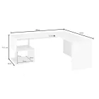 Modern Corner Desk Glossy White Wood or Slate Design - Michel Viadurini