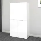 Modern White Wall Desk in Polished Wood Italian Design - Ghero Viadurini