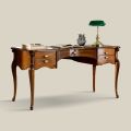 Classic Desk 5 Drawers in Wood and Ecoleather Made in Italy - Commodo