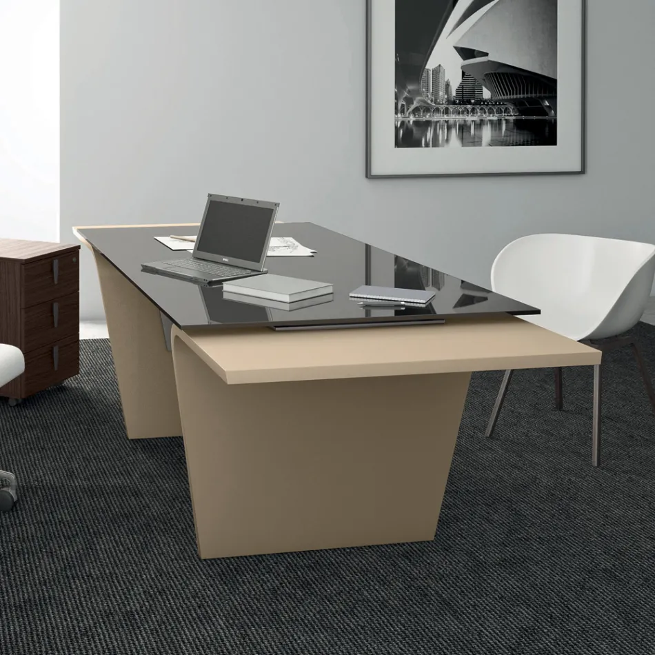 Desk with glass top Andrea Stramigioli - Frafalla Viadurini