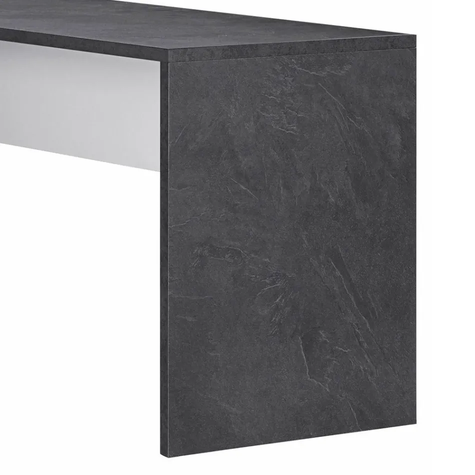 Angular Office Desk in Melamine Wood 2 Finishes - Analuisa Viadurini