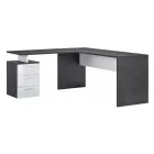 Angular Office Desk in Melamine Wood 2 Finishes - Analuisa Viadurini