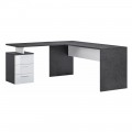 Angular Office Desk in Melamine Wood 2 Finishes - Analuisa