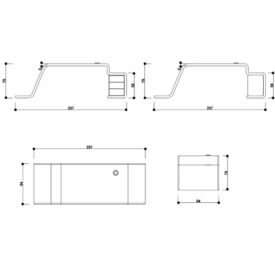 Office desk with wooden chest of drawers made in Italy, Terralba Viadurini