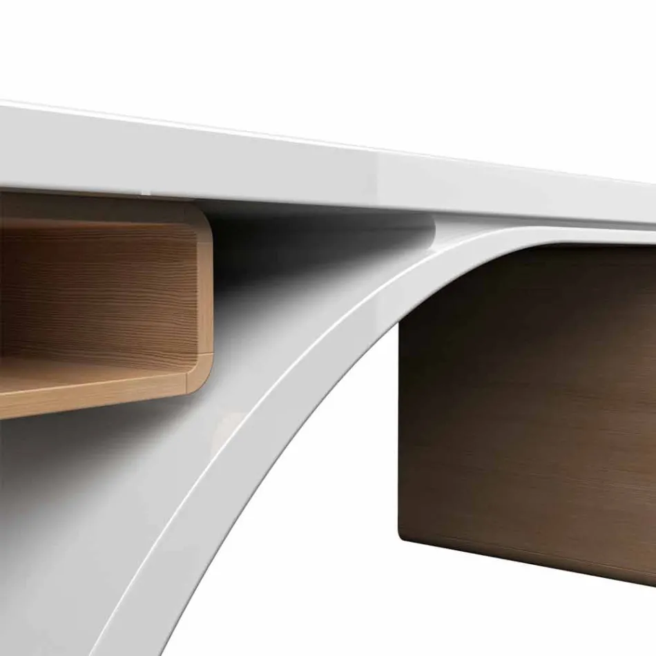 Wooden office desk and Adamantx® Bridge, made in Italy Viadurini