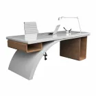 Wooden office desk and Adamantx® Bridge, made in Italy Viadurini