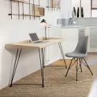 Design Desk in Steel and Wood Top Insudtrial Style - Secretary Viadurini