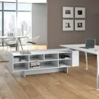 White executive desk with open unit - Serio Viadurini