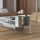 Melamine desk with open cabinet - Serio Viadurini