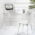 Transparent Plexiglass Desk Modern Design Made in Italy - Vichy Viadurini