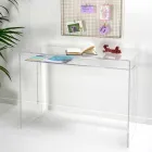 Modern desk in transparent plexiglass produced in Italy, Barga Viadurini