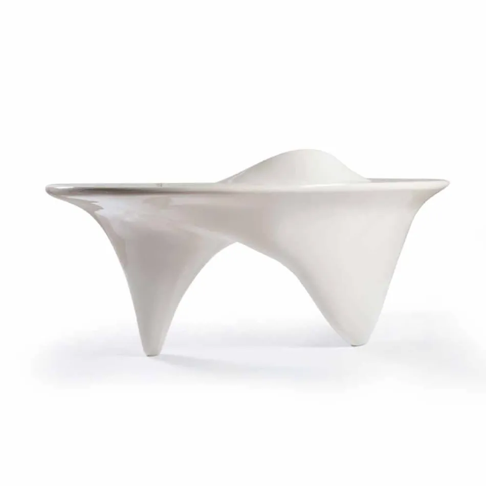 Contemporary design office desk Sinuous, handmade in Italy Viadurini