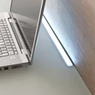 Suspended Desk in Crystal with Metal Structure Made in Italy - Silicon Viadurini