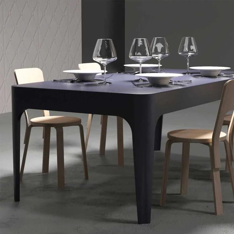 Desk / table rectangular dining, modern design, Merlot Viadurini