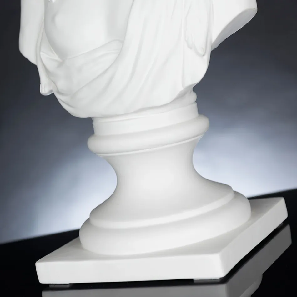 White handcrafted ceramic sculpture 100% Made in Italy Fabas 1 Viadurini