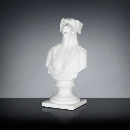 White handcrafted ceramic sculpture 100% Made in Italy Fabas 1 Viadurini