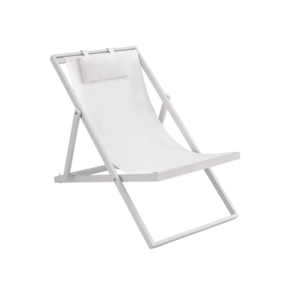 Garden Lounger in Painted Aluminium and Textilene, 2 Pieces - Jhonathan Viadurini