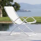 Folding Garden Deck Chair in Galvanized Steel Made in Italy 2 Pieces - Hobbit Viadurini