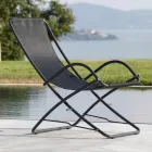 Folding Garden Deck Chair in Galvanized Steel Made in Italy 2 Pieces - Hobbit Viadurini
