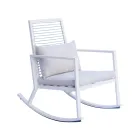 Outdoor Aluminium Rocking Chair with Padded Cushion - Brontolo Viadurini