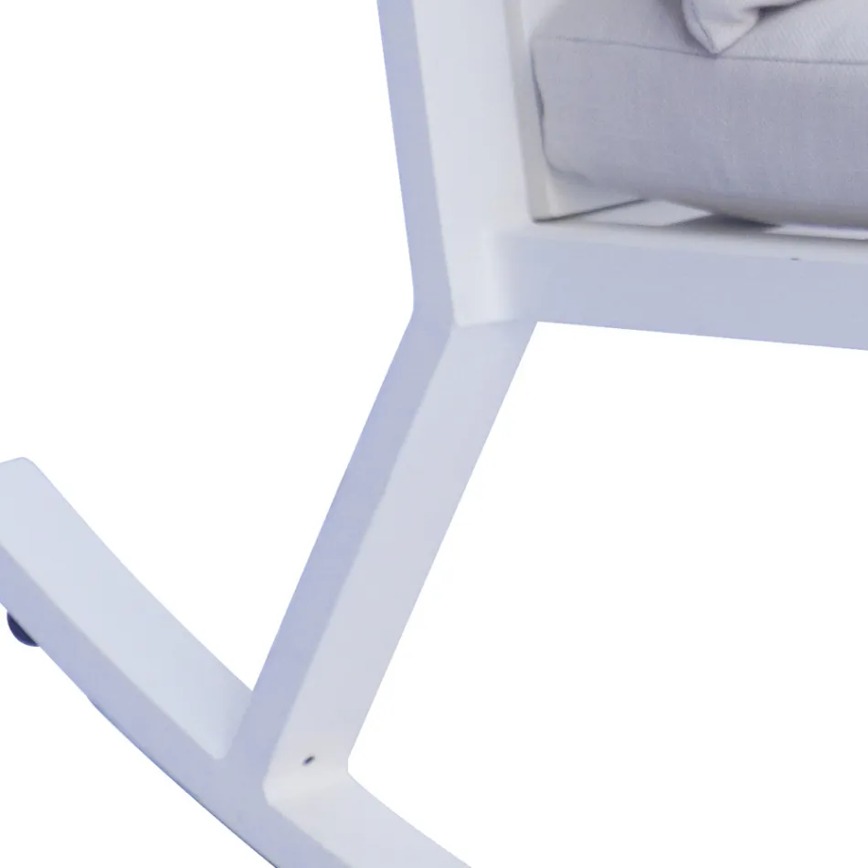 Outdoor Aluminium Rocking Chair with Padded Cushion - Brontolo Viadurini