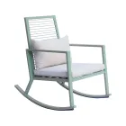 Outdoor Aluminium Rocking Chair with Padded Cushion - Brontolo Viadurini