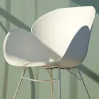 Rocking Chair for Lounge in Metal and Polypropylene, 2 Pieces - Lorena Viadurini