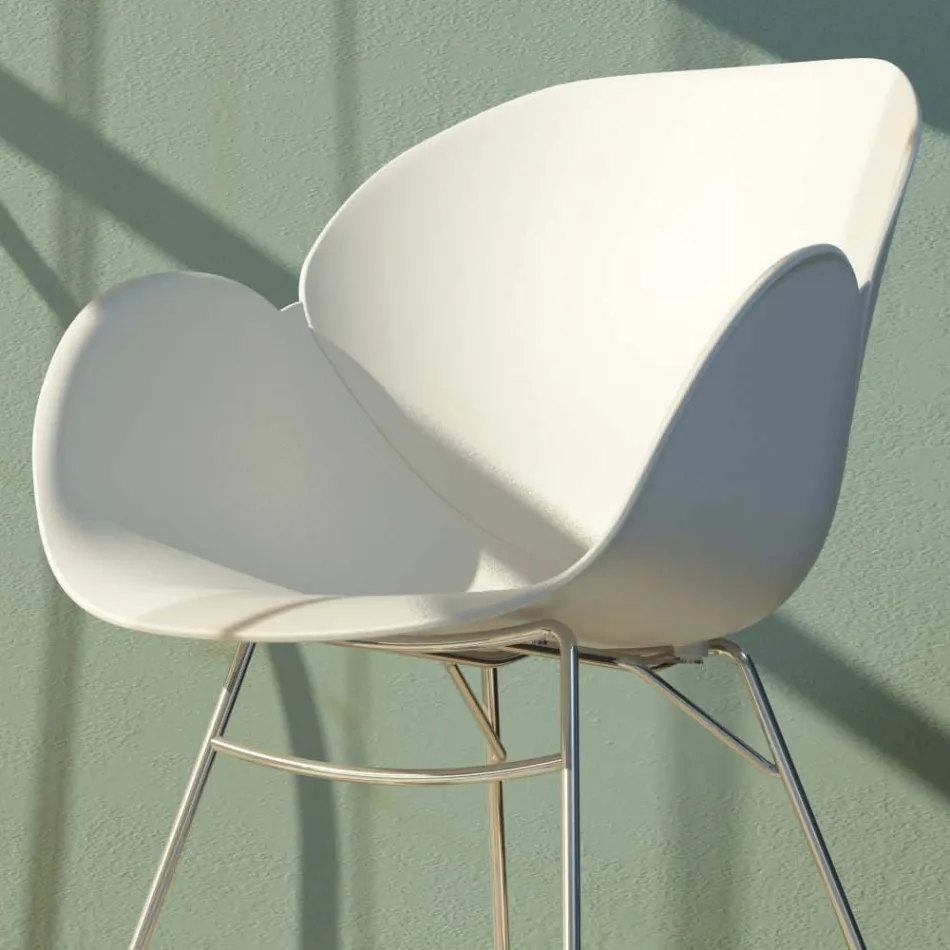 Rocking Chair for Lounge in Metal and Polypropylene, 2 Pieces - Lorena Viadurini