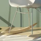 Rocking Chair for Lounge in Metal and Polypropylene, 2 Pieces - Lorena Viadurini