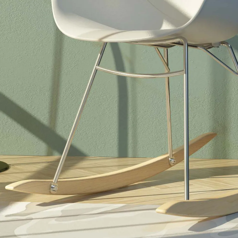 Rocking Chair for Lounge in Metal and Polypropylene, 2 Pieces - Lorena Viadurini