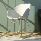 Rocking Chair for Lounge in Metal and Polypropylene, 2 Pieces - Lorena Viadurini