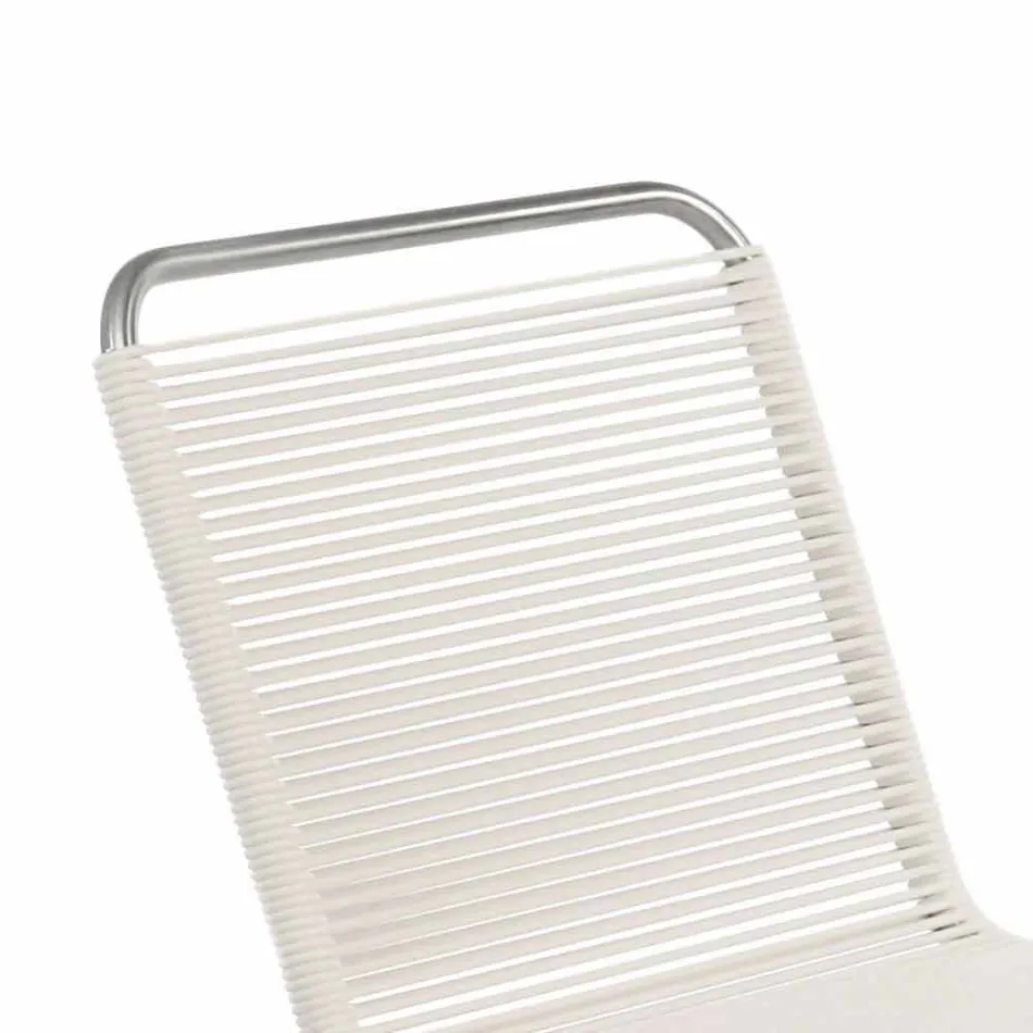 White Design Outdoor Chair in Steel and PVC Made in Italy - Madagascar Viadurini