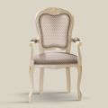 Head of the Table Chair in Wood Upholstered in Fabric Made in Italy - Majesty
