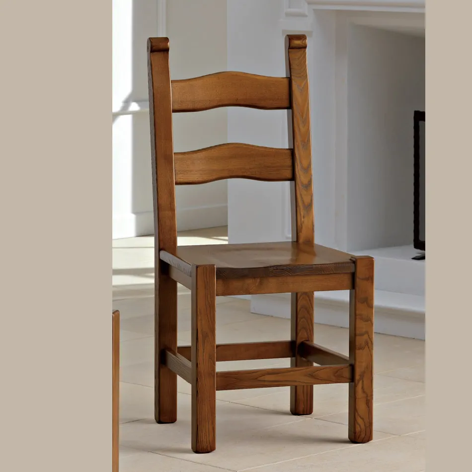 Classic Kitchen Chair in Solid Beech Wood Made in Italy - Lavinia Viadurini