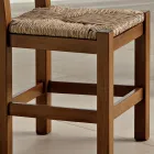 Classic Kitchen Chair in Wood Straw Seat Made in Italy - Lavinia Viadurini