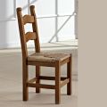 Classic Kitchen Chair in Wood Straw Seat Made in Italy - Lavinia