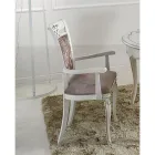 Classic Upholstered Chair in Walnut or White Wood Made in Italy - Caligola Viadurini