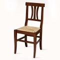 Classic Chair in Beech Wood and Straw Made in Italy Design - Claudie