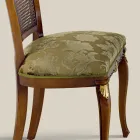 Classic Walnut Wood Chair with Padded Seat Made in Italy - Baroque Viadurini