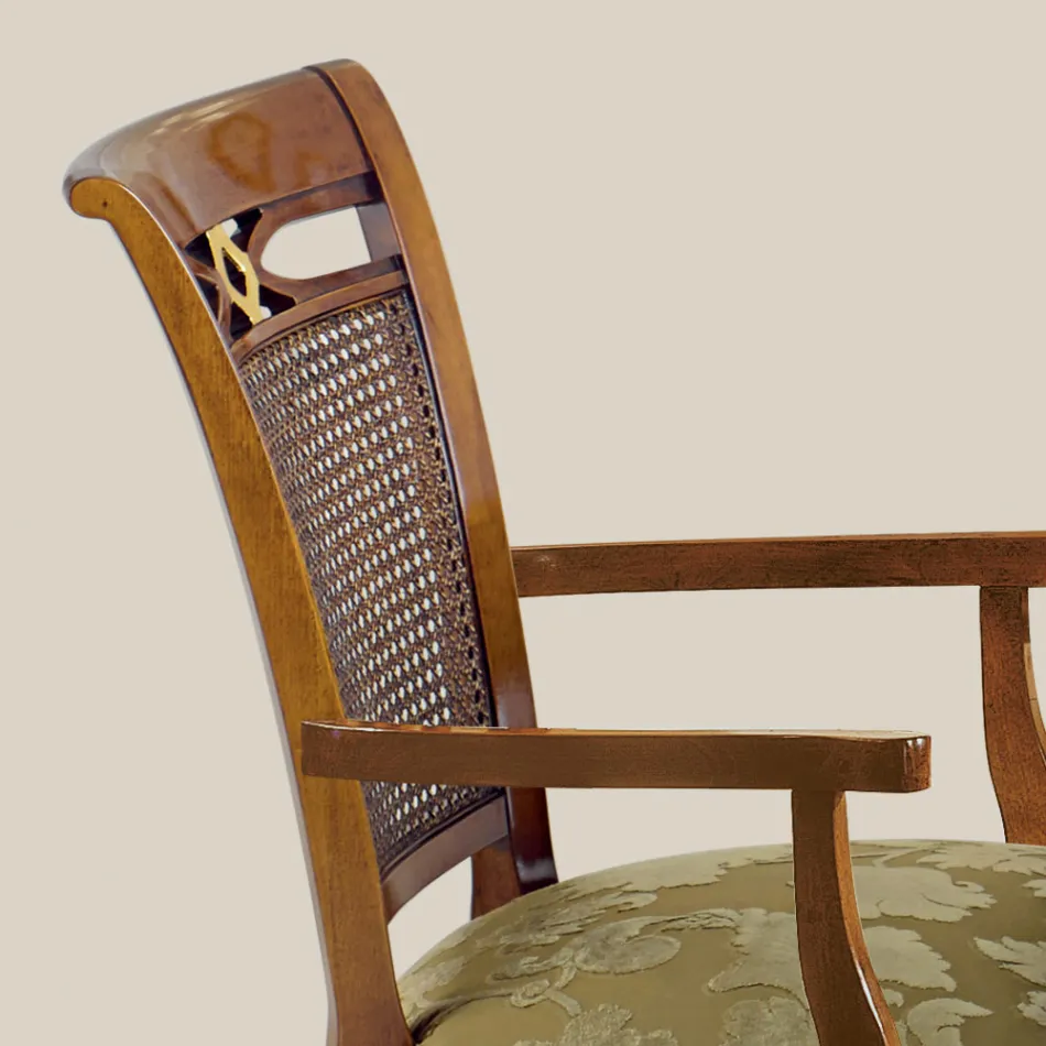 Classic Walnut Wood Chair with Padded Seat Made in Italy - Baroque Viadurini