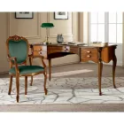 Classic Chair in Walnut or Gold Upholstered Wood Made in Italy - Imperator Viadurini