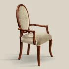 Classic Chair Wood and Fabric With or Without Armrests Made in Italy - Ellie Viadurini