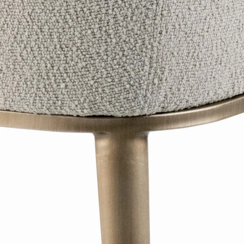 Chair with Armrests with Upholstered Seat and Steel Legs Made in Italy - Ascoli Viadurini