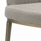 Chair with Armrests with Upholstered Seat and Steel Legs Made in Italy - Ascoli Viadurini