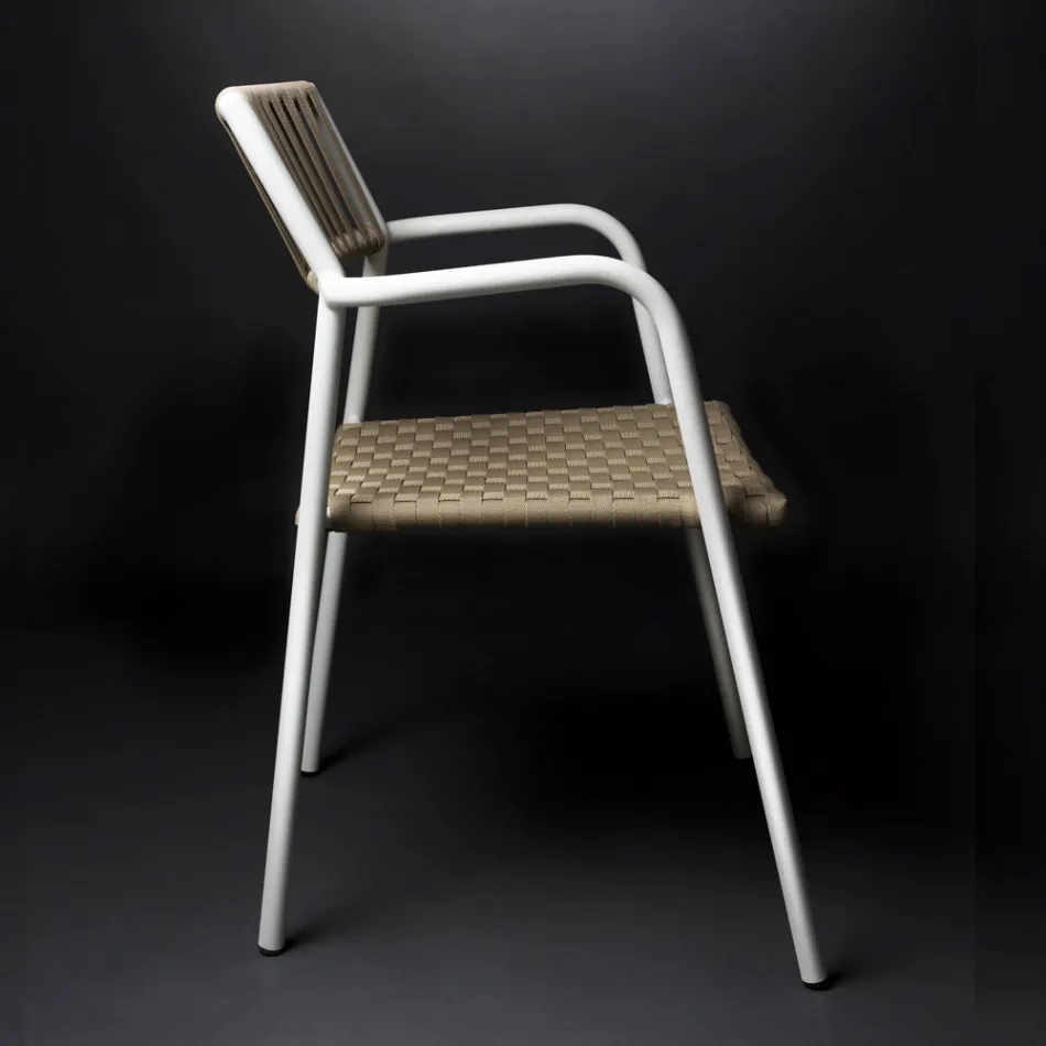 Aluminium Outdoor Chair with Armrests - Eugene Viadurini