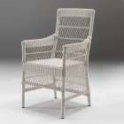 Outdoor Chair with Armrests in Polyrattan - Gigi Viadurini
